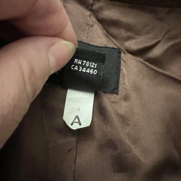 Eileen Fisher Jacket XL Brown Wool Zip Classic Aspen Chic Preppy Funnel Neck - Picture 10 of 11